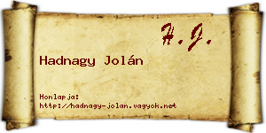 Hadnagy Jolán névjegykártya