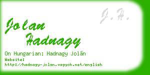 jolan hadnagy business card